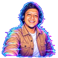 Pixel-art portrait of Ihsan wearing headphones